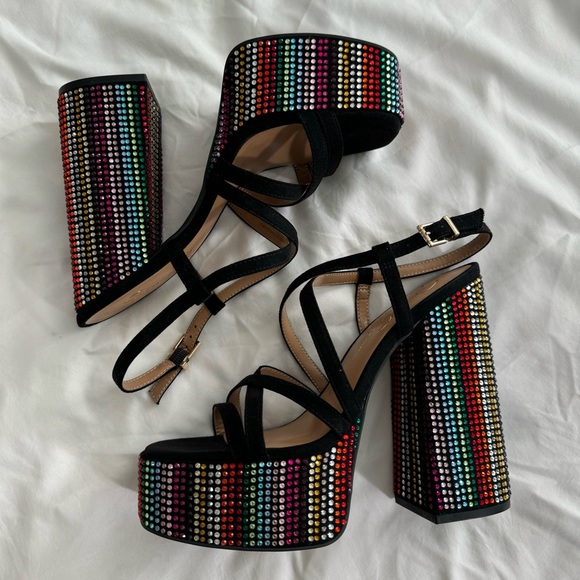 Jessica Simpson Multicolor Rhinestone Platform Heels - Picture 4 of 8